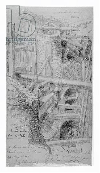 Постер Sewer construction in Bloomsbury, London, 1845 с типом исполнения На холсте в раме в багетной раме 221-03