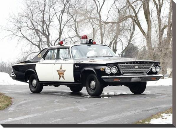 Постер Chrysler Newport Police Cruiser '1963 с типом исполнения На холсте без рамы