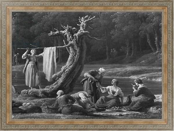 Постер Morning, The Bathers, right hand side detail, 1772 с типом исполнения На холсте в раме в багетной раме 484.M48.310