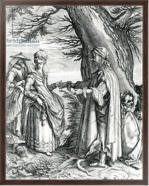 Постер The Fortune Teller, published by Nicolaes de Clerck, after Jacob de Gheyn II, 1608 с типом исполнения На холсте в раме в багетной раме 221-02