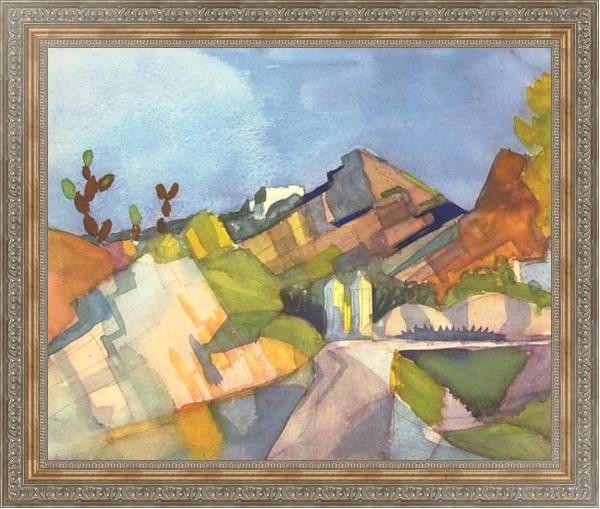Постер Скалистый пейзаж с типом исполнения На холсте в раме в багетной раме 484.M48.310