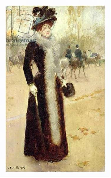 Постер A Parisian Woman in the Bois de Boulogne, c.1899 с типом исполнения На холсте в раме в багетной раме 221-03