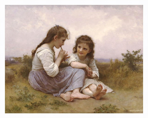 Постер Идиллия детства с типом исполнения На холсте в раме в багетной раме 221-03