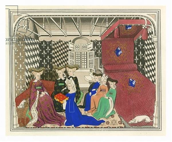 Постер Christine de Pisan, Presenting her Book to the Queen of France, early 15th Century с типом исполнения На холсте в раме в багетной раме 221-03