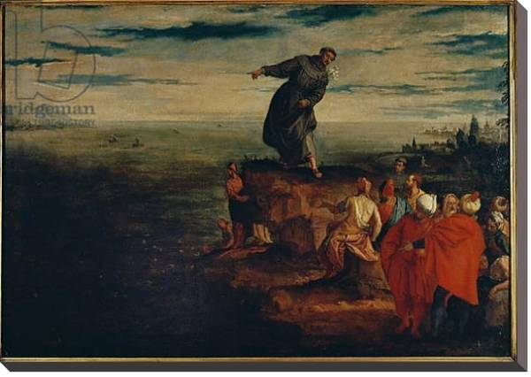 Постер St. Anthony Preaching to the Fish, c.1580 с типом исполнения На холсте без рамы