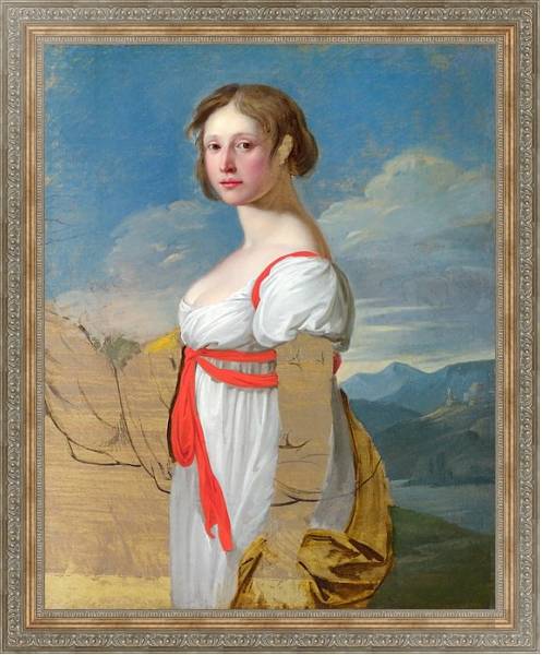 Постер Портрет женщины 11 с типом исполнения На холсте в раме в багетной раме 484.M48.310