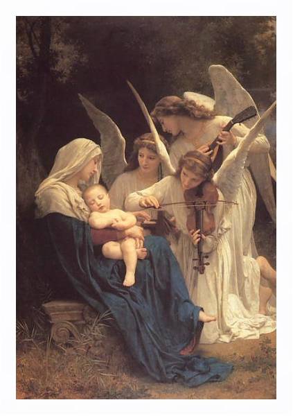 Постер Песня ангелов ( мадонна с ангелами ) с типом исполнения На холсте в раме в багетной раме 221-03
