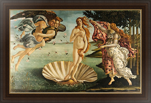 Постер Рождение Венеры 1 с типом исполнения На холсте в раме в багетной раме 1.023.151
