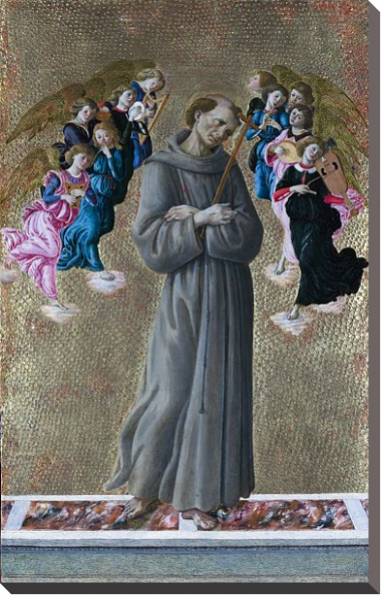 Постер Святой Франсис из Ассизи с Ангелами с типом исполнения На холсте без рамы