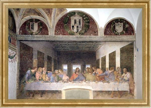 Постер The Last Supper, 1495-97 2 с типом исполнения На холсте в раме в багетной раме NA033.1.051