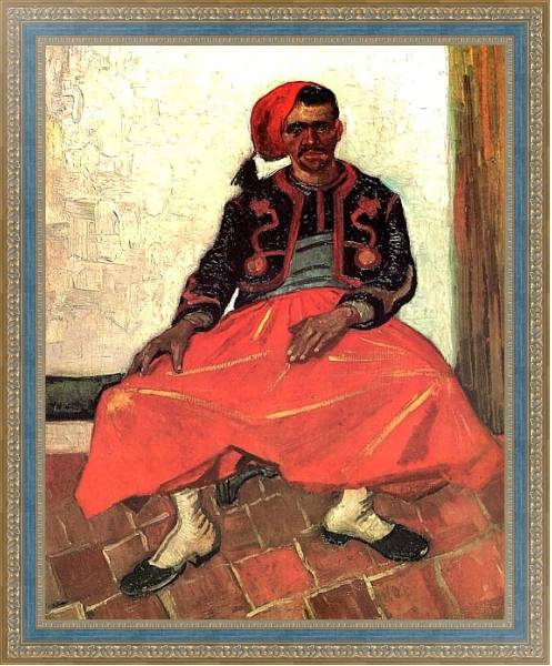 Постер Сидящий Зуав с типом исполнения На холсте в раме в багетной раме 484.M48.685
