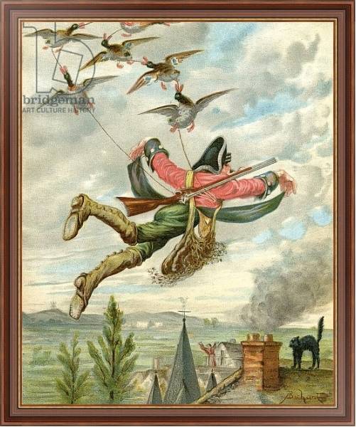 Постер Lifted from earth by ducks, c.1886 с типом исполнения На холсте в раме в багетной раме 35-M719P-83