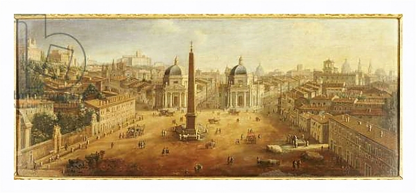 Постер Piazza del Popolo, Rome с типом исполнения На холсте в раме в багетной раме 221-03