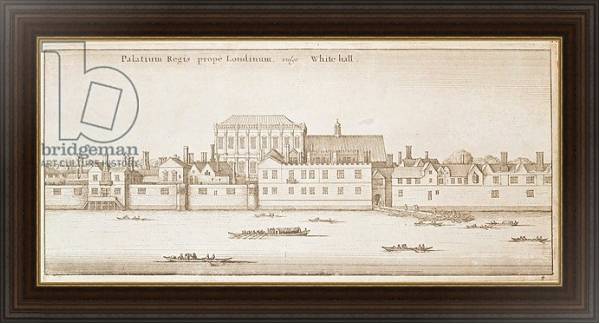 Постер View of Whitehall, 1645 с типом исполнения На холсте в раме в багетной раме 1.023.151