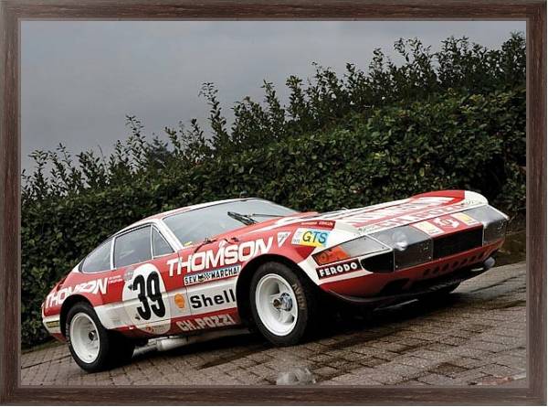 Постер Ferrari 365 GTB 4 Daytona Competizione (Series 3) '1973 с типом исполнения На холсте в раме в багетной раме 221-02
