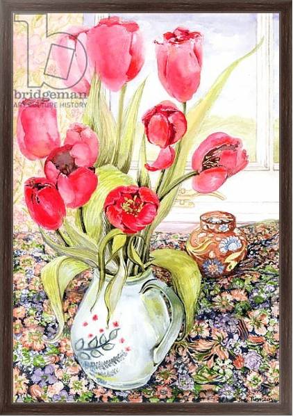 Постер Tulips in a Rye Jug с типом исполнения На холсте в раме в багетной раме 221-02
