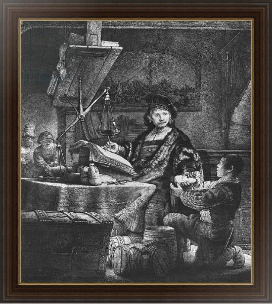 Постер Jan Uytenbogaert 'The Goldweigher', 1639 с типом исполнения На холсте в раме в багетной раме 1.023.151