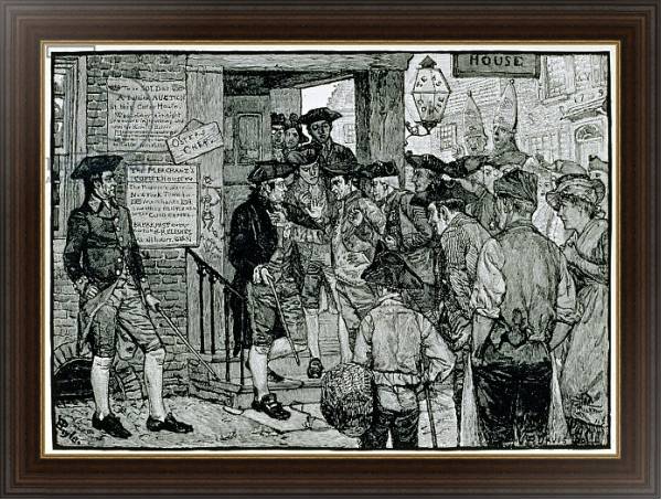 Постер The Mob Attempting to Force a Stamp Officer to Resign, from Harper's Magazine, 1882 с типом исполнения На холсте в раме в багетной раме 1.023.151