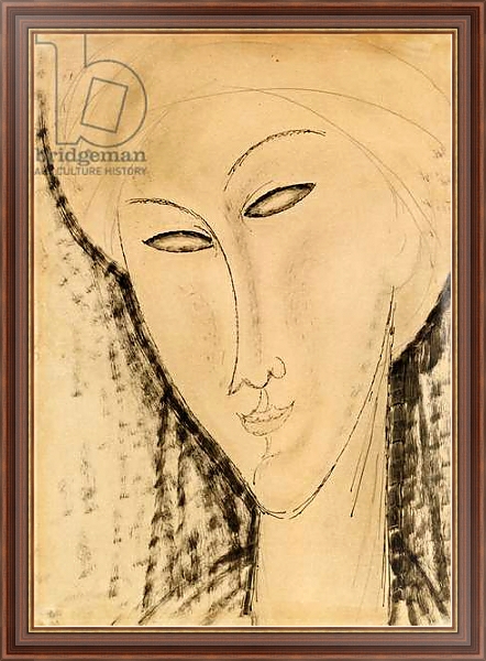 Постер Head of a Woman 1 с типом исполнения На холсте в раме в багетной раме 35-M719P-83