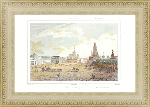 Постер Красная Площадь, Москва с типом исполнения Акварель в раме в багетной раме 484.M48.725