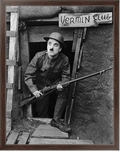 Постер Chaplin, Charlie (Shoulder Arms) с типом исполнения На холсте в раме в багетной раме 221-02