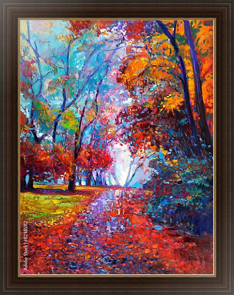 Постер Осенний пейзаж 3 с типом исполнения На холсте в раме в багетной раме 1.023.151