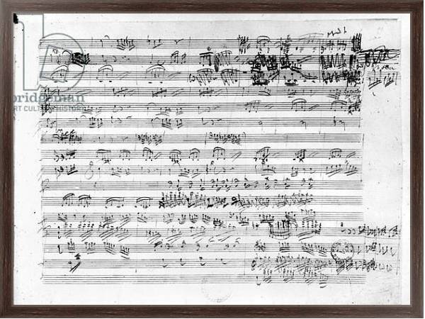 Постер Autograph score sheet for the Trio mi bemol opus 3 с типом исполнения На холсте в раме в багетной раме 221-02