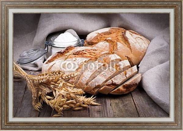 Постер Свежий хлеб 3 с типом исполнения На холсте в раме в багетной раме 595.M52.330