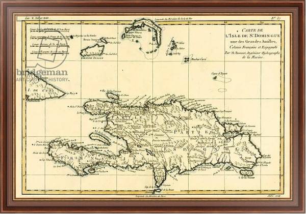 Постер The French and Spanish Colony of the Island of St Dominic of the Greater Antilles, 1780 с типом исполнения На холсте в раме в багетной раме 35-M719P-83