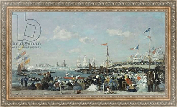 Постер The Regatta at Le Havre, 1869 с типом исполнения На холсте в раме в багетной раме 484.M48.310