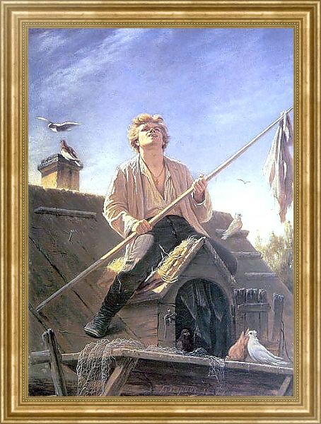 Постер Голубятник. 1874 с типом исполнения На холсте в раме в багетной раме NA033.1.051