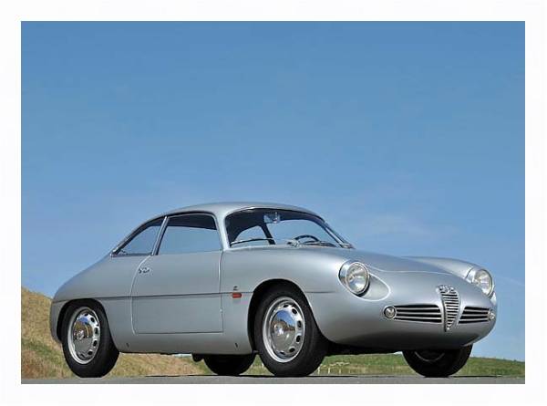 Постер Zagato Alfa Romeo Giulietta SZ '1960–62 дизайн Zagato с типом исполнения На холсте в раме в багетной раме 221-03