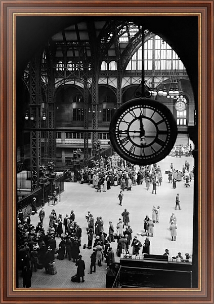 Постер История в черно-белых фото 570 с типом исполнения На холсте в раме в багетной раме 35-M719P-83