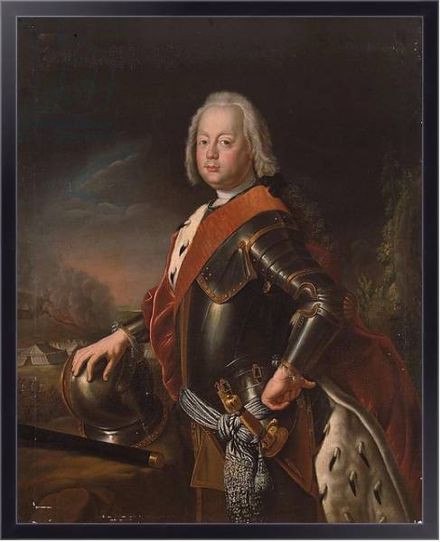 Постер Portrait of Christian August, Prince of Anhalt-Zerbst, 1725 с типом исполнения На холсте в раме в багетной раме 221-01