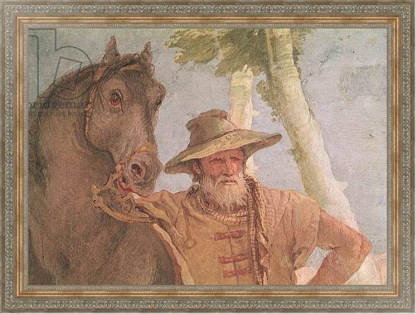 Постер Detail of the horseman from Angelica Nursing the Wounded Medoro с типом исполнения На холсте в раме в багетной раме 484.M48.310