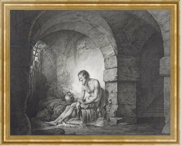 Постер The Captive, engraved by Thomas Ryder 1786 с типом исполнения На холсте в раме в багетной раме NA033.1.051