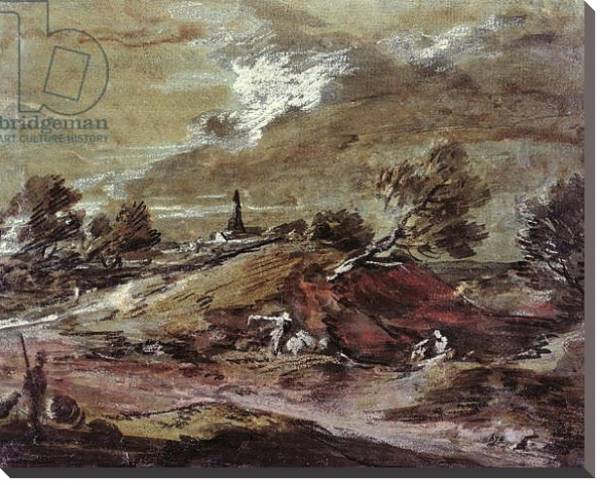 Постер Landscape: Storm Effect, 18th century с типом исполнения На холсте без рамы