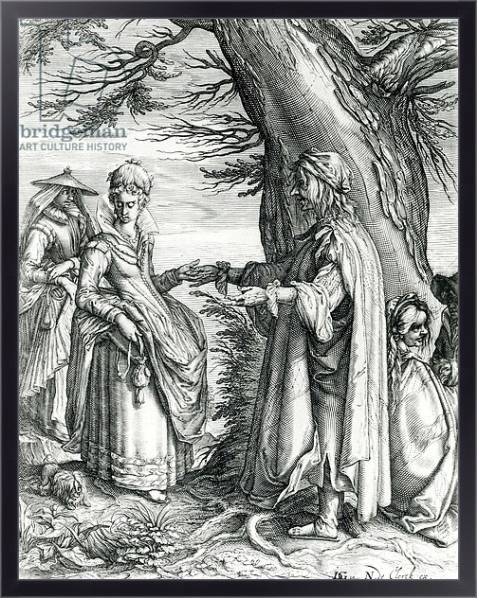 Постер The Fortune Teller, published by Nicolaes de Clerck, after Jacob de Gheyn II, 1608 с типом исполнения На холсте в раме в багетной раме 221-01