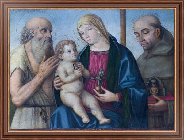 Постер Дева Мария с младенцем и Святыми 3 с типом исполнения На холсте в раме в багетной раме 35-M719P-83