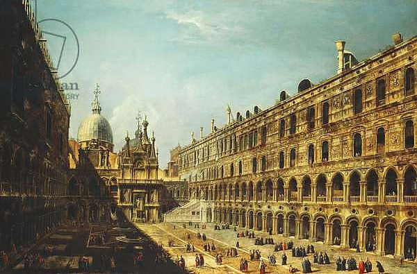 Постер The Courtyard of the Doge's Palace, Venice, с типом исполнения На холсте без рамы