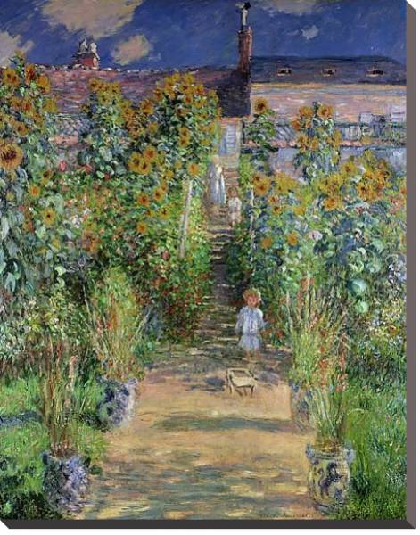 Постер Monet's garden at V?theuil с типом исполнения На холсте без рамы