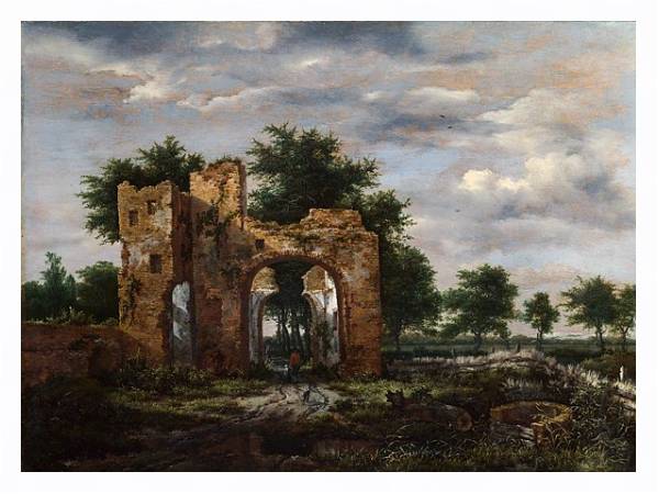 Постер Разрушенный замок с типом исполнения На холсте в раме в багетной раме 221-03