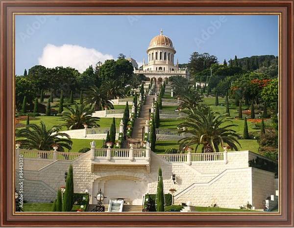 Постер Лестница к храму на горе, Израиль с типом исполнения На холсте в раме в багетной раме 35-M719P-83