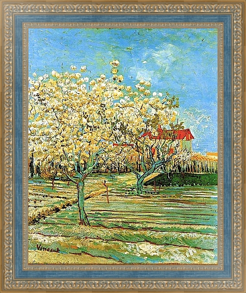 Постер Фруктовый сад в цвету 3 с типом исполнения На холсте в раме в багетной раме 484.M48.685