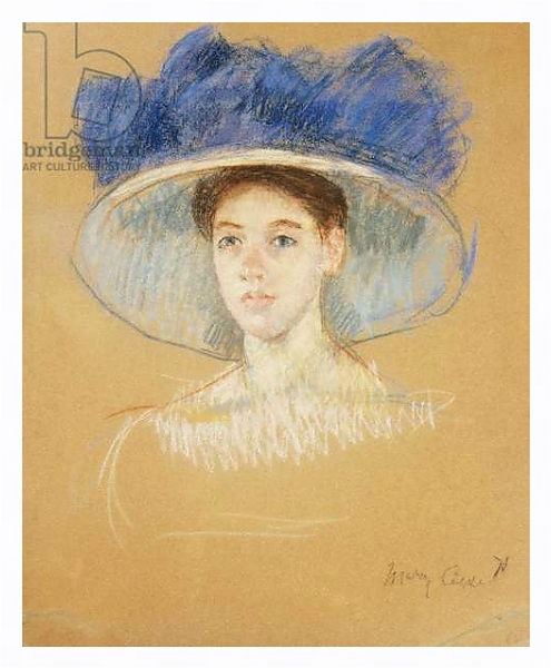 Постер Head of a Woman with a Large Hat, c.1909 с типом исполнения На холсте в раме в багетной раме 221-03