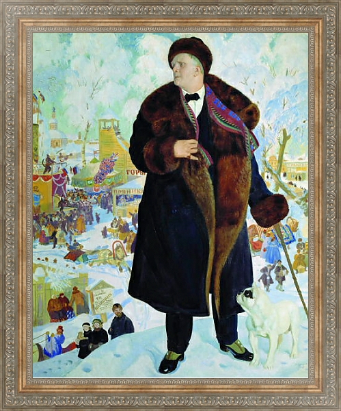 Постер Портрет Шаляпина с типом исполнения На холсте в раме в багетной раме 484.M48.310