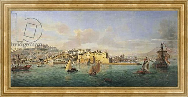 Постер View of Naples from the Sea с типом исполнения На холсте в раме в багетной раме NA033.1.051