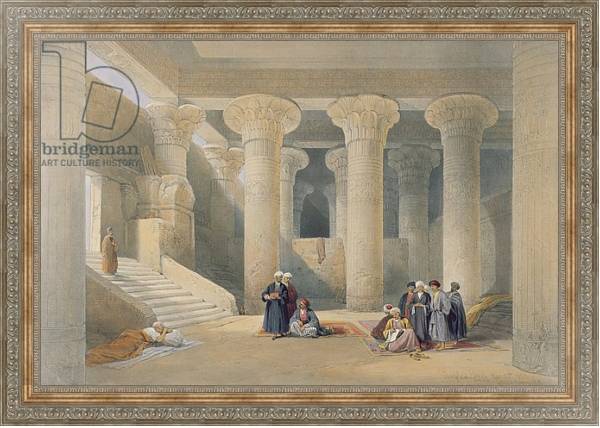 Постер Interior of the Temple at Esna, Upper Egypt, from 'Egypt and Nubia' с типом исполнения На холсте в раме в багетной раме 484.M48.310