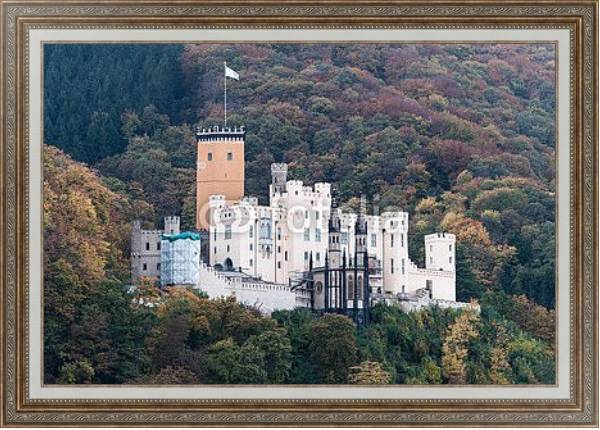 Постер Германия. Замок Штольценфельс на Рейне с типом исполнения На холсте в раме в багетной раме 595.M52.330