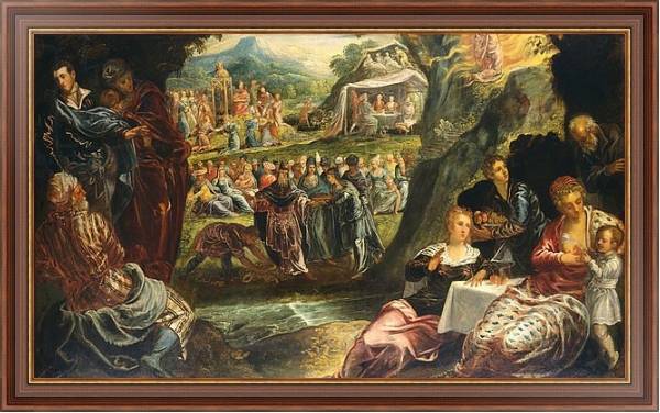 Постер The Worship of the Golden Calf, c.1560 с типом исполнения На холсте в раме в багетной раме 35-M719P-83